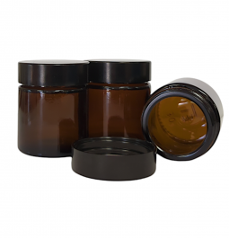 30ml Amber Glass Jar with lid (pack of 72)